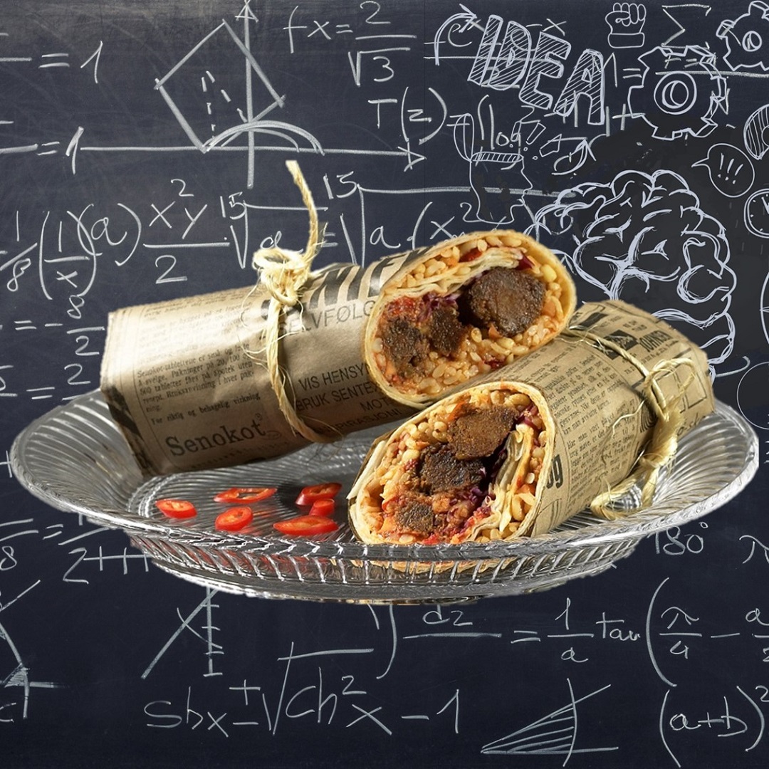 Sunn og innpakket mezewrap på fat